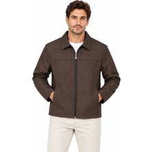 Civetta Erkek Su Itici Rüzgar Keser Astarlı Tam Fermuarlı 4 Mevsim Regular Fit Mont Ceket - Kahverengi
