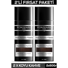 Trendexa Saç Dolgunlaştırıcı Keratin Fibers Koyu Kahve Topik Saç Tozu 50 G X2 Renkli