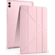 Trendexa Galaxy ile Uyumlu Tab S11 Ultra Kılıf, Tri Folding, Kalem Bölmeli, Standlı Rose Gold