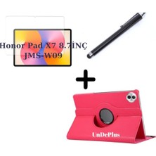 Trendexa Honor Pad X7 8.7inç JMS-W09 ile Uyumlu Dönen Tablet Kılıfı, Ekran Koruyucu ve Kalem, Pembe Koyu