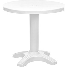 Tr SY-2556 Beyaz Yuvarlak Plastik Masa 80X72 cm 51012