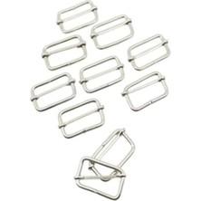 Trendexa 6 Adet 2 cm Metal Gümüş Çanta Sapı Kemer Dar Kolon Kumaş Boy Ayar Tokası Klipsi