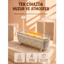 Nemere Ithalat Aroma Difüzörü 280 ml Yağmur Damlası Efektli Hava Nemlendirici Uzaktan Kumandalı LED Işıklı
