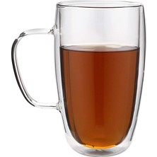 Tr Büyük Kahve Kupaları 2'li Set (445 Ml), Çift Duvarlı Bardak Bardağı, Çay, Latte, Espresso