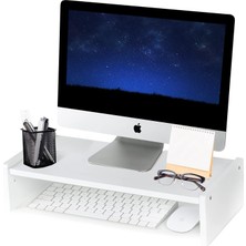 Tr Bambu Monitör Standı, Yükseltici, 2 Ayarlanabilir Yükseklik, 40 cm (15 Inç) Bilgisayar Yüks