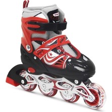Tr Işıklı Metal Gövdeli Quad Paten, Ayarlanabilir, 30-33 Beden, Kırmızı, Unisex Çocuk