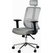 Tr Hero Ergonomik Ofis Koltuğu Fileli Yönetici Çalışma Sandalyesi Gri