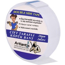Tr Çift Taraflı Bant Köpük Bant 38MM x 2mt 1 Adet Çerçeve Tablo Halı Yapıştırma Bandı I�