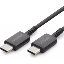 Trendexa 25W Usb-C To Type-C Hızlı Şarj ve Data Kablosu 1 Metre - Pd Şarj Kablosu, Siyah
