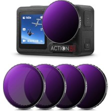 Trendexa Djı Osmo Action 5 Pro ve Action 4 Uyumlu Nd8&pl, ND16&PL, ND32&PL, ND64&PL Filtre Seti, Hd Cam