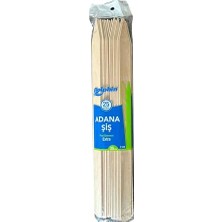 Trendexa Dolphin Bambum Ahşap Adana Çöp Şiş; Boy: 35 Cm./en: 2 Cm., 25 Adetlik 1 Paket