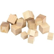 Trendexa Mileo Ahşap Küp; 20X20X20 Mm, 20'li Set, Natural
