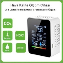 Trendexa Hava Dedektörü Hava Kalite Karbondioksit Ölçüm Cihazı 5'i 1 Arada