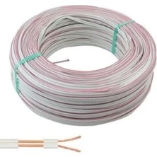 Trendexa Hoparlör, Geylani 5 Metre 2 x 0,75 Kablo Yassı Kordon LED Elektrik Kablosu Beyaz