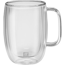 Trendexa Bardak; Sorrento Çift Camlı Kulplu 2'li Latte Macchiato Takımı, Şeffaf, 450 ml