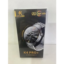 Trendexa Saat; Katjmer K4 Pro+ Akıllı, Amoled Ips, Curved Glass, 3 Kordon | Çelik Kordon Dahil, Deri Kordon Dahil, Silikon Kordon Dahil, Deluxe Edition, Fere Fit Uyumlu