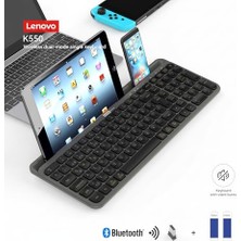 Trendexa K550 Siyah Çift Mod Kablosuz Klavye; Bluetooth, 2.4ghz, Tablet ve Telefon Standı, Sessiz Q Türkçe Tuşlar