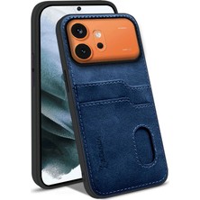 Honor 600 5g Uyumlu Kılıf Zebana Kartlıklı Lüx Deri Kılıf Lacivert
