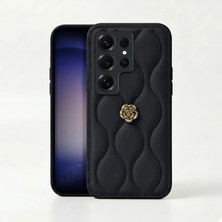 Samsung Galaxy S26 Ultra Uyumlu Kılıf Zebana Camellia Deri Kılıf Siyah