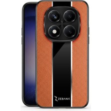 Xiaomi Redmi Note 15 Pro Plus 5g Uyumlu Kılıf Zebana Premium Deri Kılıf Kahverengi