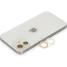 Sh Apple Iphone 12 Mini Renkli Kamera Lens Koruma Cam - Sarı-Turuncu Sh Najmaddin