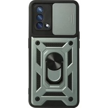 Sh Oppo A74 4g Kılıf Pars Lens Yüzüklü Silikon - Yeşil Sh Najmaddin