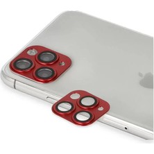 Sh Apple Iphone 11 Pro Max Pers Alüminyum Kamera Lens - Kırmızı Sh Najmaddin