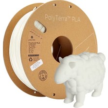 Trendexa Polyterra Mat Pla Filament 1.75 mm Pamuk Beyaz, 3D Yazıcılar Için 1 kg Karton Makara