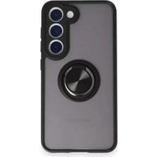 Sh Samsung Galaxy S24 Fe Kılıf Montreal Yüzüklü Silikon Kapak - Siyah Sh Najmaddin