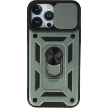 Sh Apple Iphone 13 Pro Kılıf Pars Lens Yüzüklü Silikon - Yeşil Sh Najmaddin