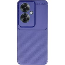 Sh Oppo Reno 11F Kılıf Auto Focus Karbon Kapak - Lacivert Sh Najmaddin