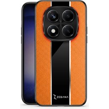 Xiaomi Redmi Note 15 Pro 5g Uyumlu Kılıf Zebana Premium Deri Kılıf Turuncu
