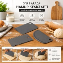 Trendexa 3'lü Hamur Pasta Kesici, Kazıyıcı, Dilimleyici ve Şekillendirici Plastik Aparat (Asortili)