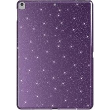 Trendexa iPad Pro 10.5 (7 Nesil) Uyumlu Derin Mor, Simli Parlak Koton Tablet Kılıfı