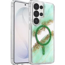 Sh Onegif Samsung Galaxy S26 Ultra Lotus Simli Magsafe Kapak - Yeşil Sh Najmaddin