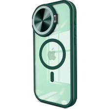 Sh Apple Iphone 14 Pro Max Kılıf Teleskop Lens Magsafe Silikon Kapak - Koyu Yeşil Sh Najmaddin