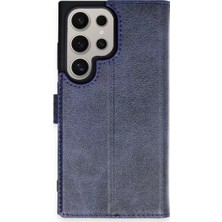 Sh Samsung Galaxy S24 Ultra Kılıf Trend S Plus Kapaklı Kılıf - Lacivert Sh Najmaddin