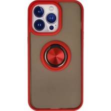 Sh Apple Iphone 13 Pro Kılıf Montreal Yüzüklü Silikon Kapak - Kırmızı Sh Najmaddin