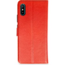 Sh Xiaomi Redmi 9A Kılıf Trend S Plus Kapaklı Kılıf - Kırmızı Sh Najmaddin
