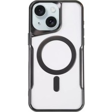 Sh Apple Iphone 15 Plus Kılıf Boyi Magsafe Silikon Kapak - Siyah Sh Najmaddin
