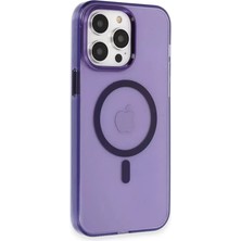 TeknoKapsül Apple Iphone 14 Pro Kılıf Tron Şeffaf Magsafe Kapak - Derin Mor