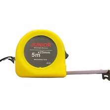 Tr Metal Metre 5 M x 25 mm Şerit Metre Beyaz Renk Düğmeli Ölçüm Ölçme Bükülebilir