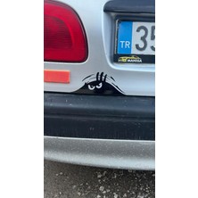 Tr Siyah Peeking Monster Araba Bagaj Çıkartması, Vinil Sticker, 10 x 20 Cm, Komik Göz Tasarımı