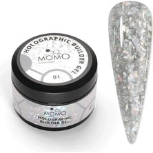 Trendexa No.01 Glitter Gümüş Simli Holografik Protez Tırnak Jeli, 10 G