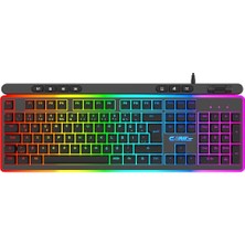 Trendexa Nova K1 Gaming Klavye, 104+7 Tuşlu Full Membran, 360° Özelleştirilebilir Rgb, Yazılım, Multimedya, Rollover, Ses Kontrolü
