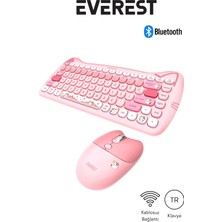 Tr KM-6285 Catty Mini Wireless-Bluetooth Kablosuz Ultra Sessiz Özel Tasarımlı Q Klavye Mouse Set