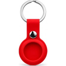 Trendexa Çanta, Airtag ile Uyumlu Silikon Anahtarlık Kılıfı A020 Darbe Emici Koruma Metal Halkalı Tracker Holder Çizilmeye Dayanıklı Bavul Anahtar Evcil Hayvan Takibi Koruyucu Kılıf Kırmızı 1 Adet
