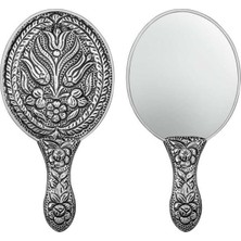 Trendexa T8642 Gümüş Lale Motifli El Aynası