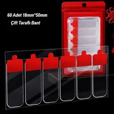 Trendexa Güçlü Şeffaf Çift Taraflı Bant 18 * Kolay Açılır, 50 Mm, 60 Parça, Çok Amaçlı Kullanım