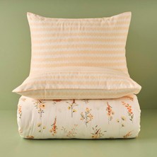 Tr Leora Çiçek DESENLI%100 Pamuk Saten Nevresim Seti, Somon, King Size (Nevresim: 240X220 cm / 2 A